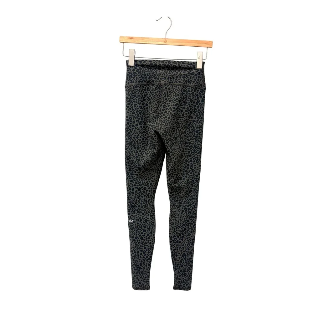 Alo Yoga Airlift High Waist Leopard Print Leggings Olive Green Black XS W5725R